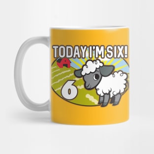 Kid's 6th Birthday T-Shirt Today I'm Six! Cute Lamb Sheep Mug